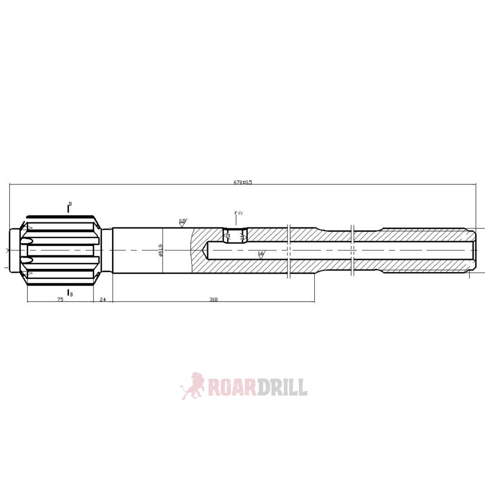 ADAPTER T51 HL 1000 D=52 L=670