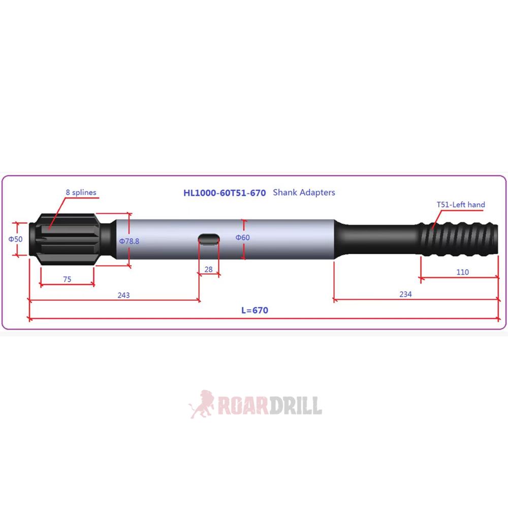 [13-4HL1000-60T51-0670-23 (3ADT51HL1000)] ADAPTER T51 HL 1000 D=60 L=670