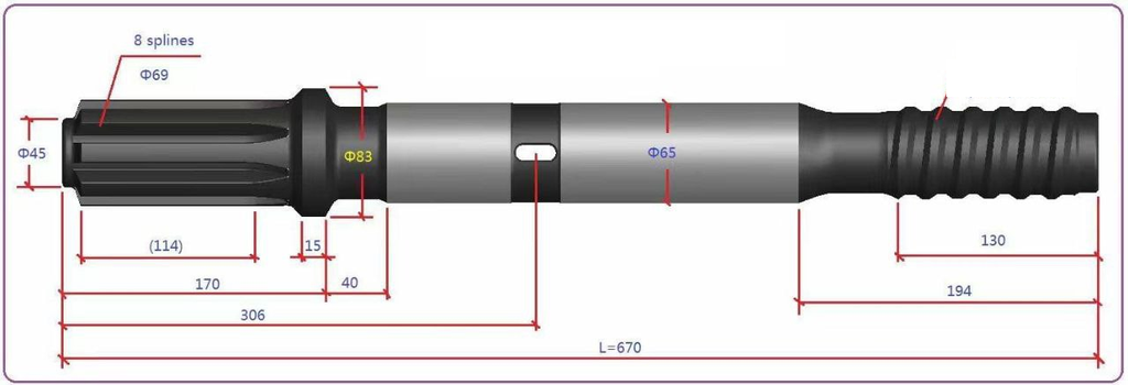 [1309-xx-65T51-0670-23] 1309-xx-65T51-0670-23 ADAPTER T51 RD900PE D=65 L=670 (3ADTT51RD900)