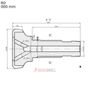 BIT DTH QL50 Dm:200 mm Face:A  To Hammer 5"