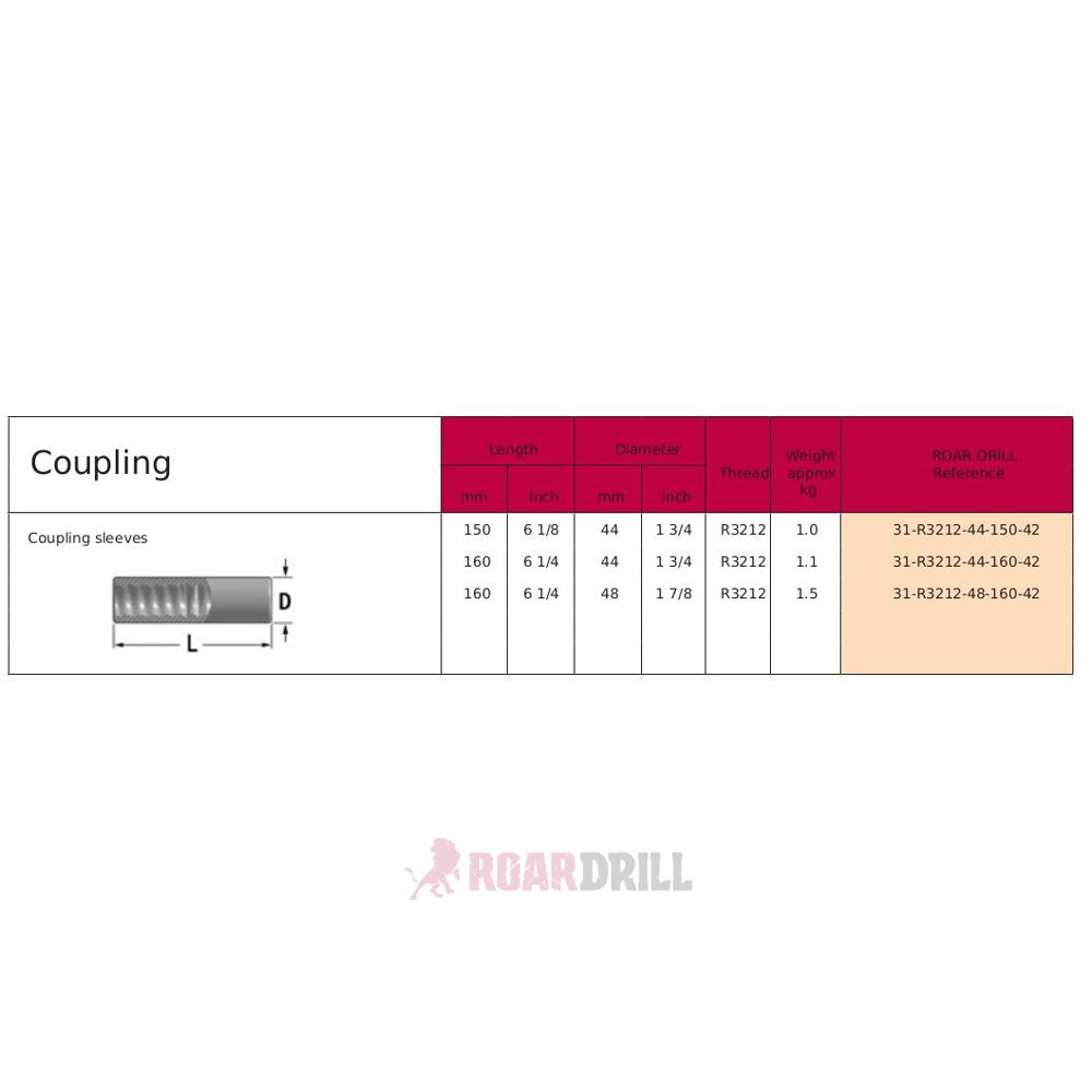 [12-31-R3212-44-160-42 3CP38_38FF (3CP38/38FF)] COUPING T38/T38 FF190mm