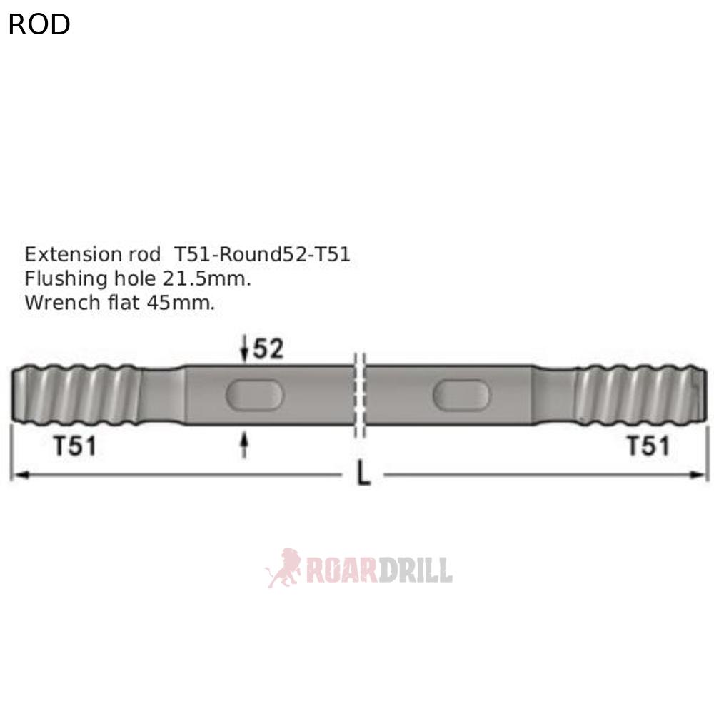 [12-23R52-T51-3660-23 (T51 MM) (DELTACARGO)] ROD (BARRA) T51/MM 3660 Acero normal