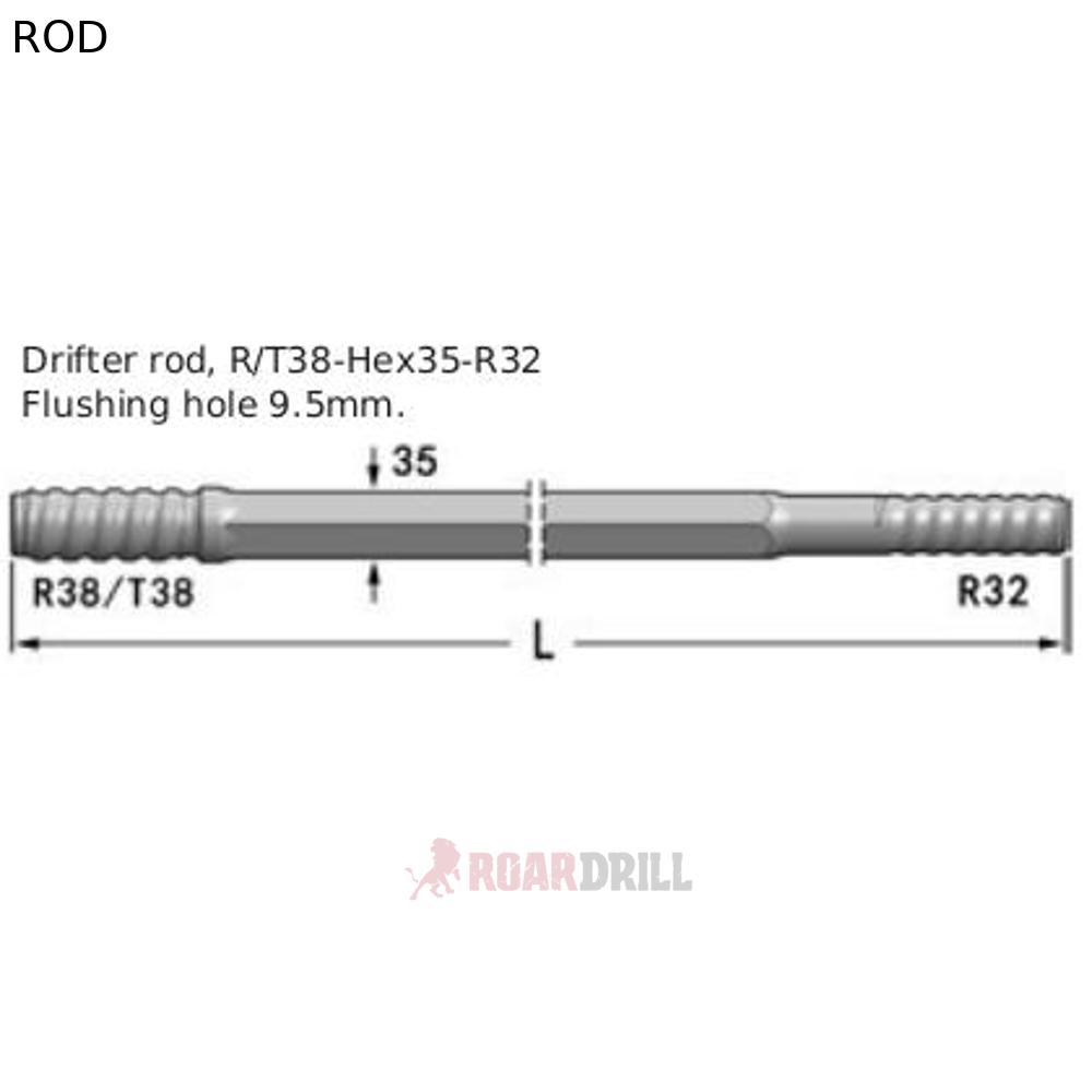 [1202-22H35-R32_T38-3090-23] 1202-22H35-R32_T38-3090-23 ROD HEX T38/R32 MM 3090 mm H35 (3-38/32MM 3000)