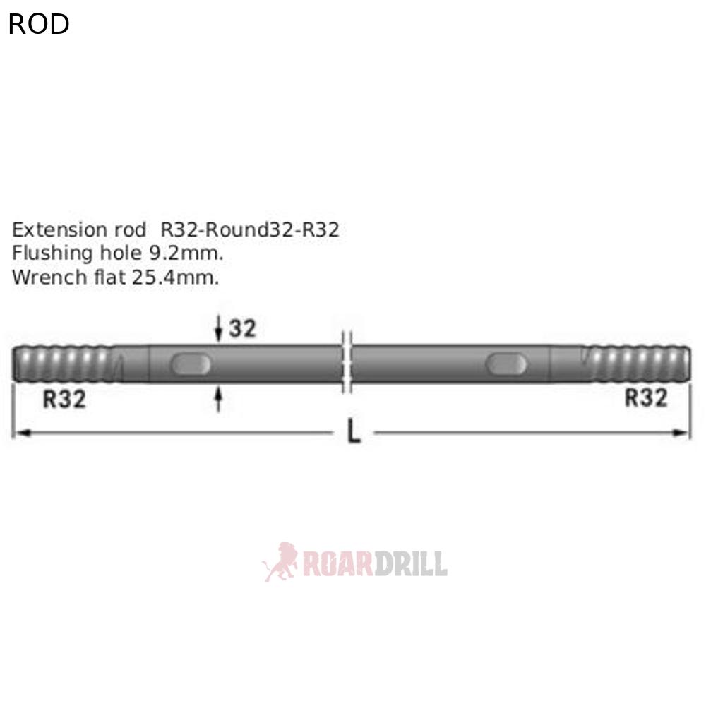 [12-23R32-R32-3660-23 (3323660X MM) (R32-3660MM)] ROD HEX (Barras) R32/R32 MM 3660 mm