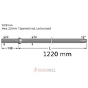 ROD (BARRA) HEX 22 12º L: 800  (22/108)