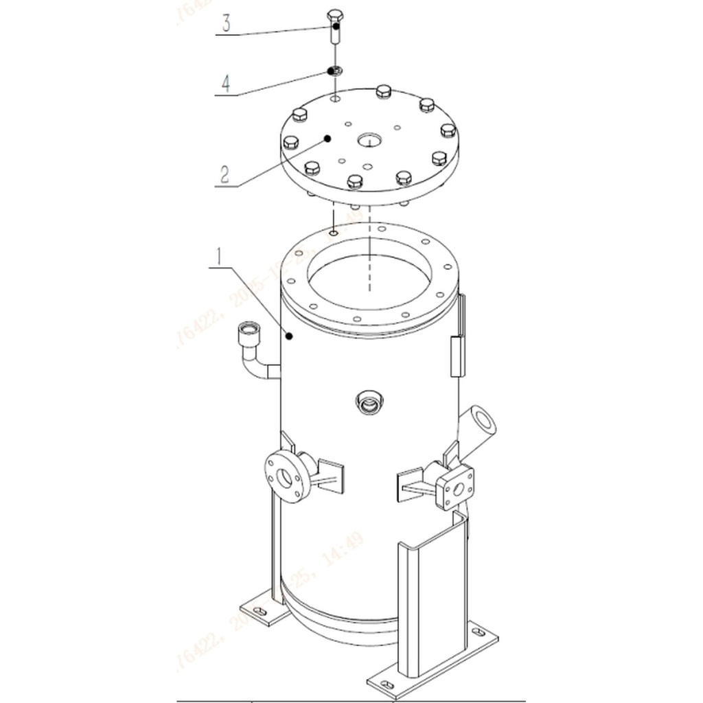 5111-9022700001 - Cuerpo soldado del separador aceite-gas (Flat cover oil and gas separator welding body) (Fig. 1)