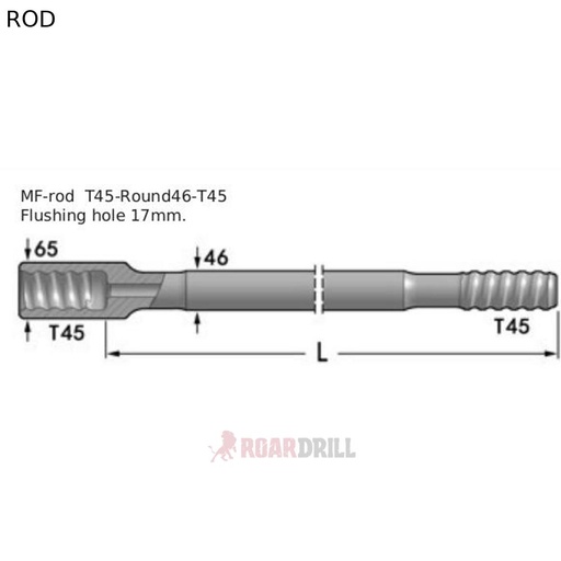 [12-24R46-T45-65-3660-23_S] ROD (HASTE DE PERFURAÇÃO) T45/MF 3660 (aço sueco)