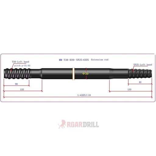 [12-MMT38-D39-SR35-4310] ROD Round body (BARRA) T38/R35 MM 4310